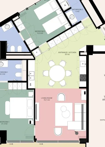 İnşaat halindeki mülk satılık Bečići'de 